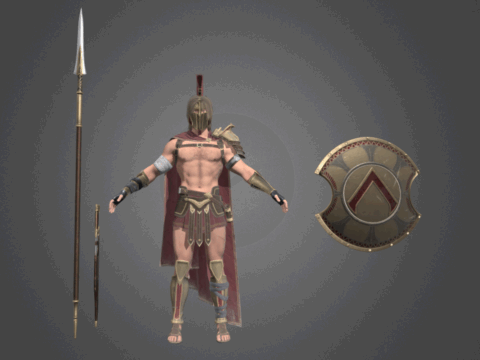 Spartan Hoplite warrior 3d model
