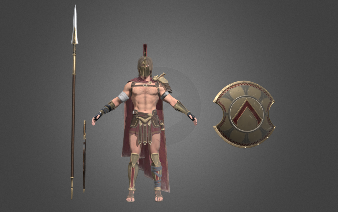 Spartan Hoplite warrior 3d model