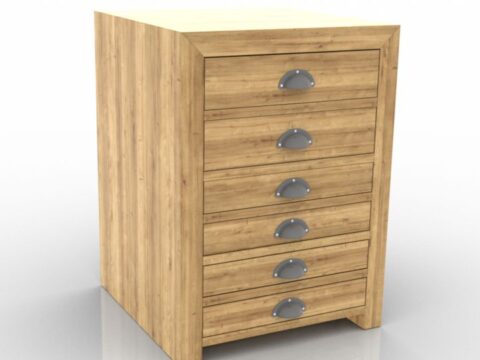 Vintage Side Drawer 3d model