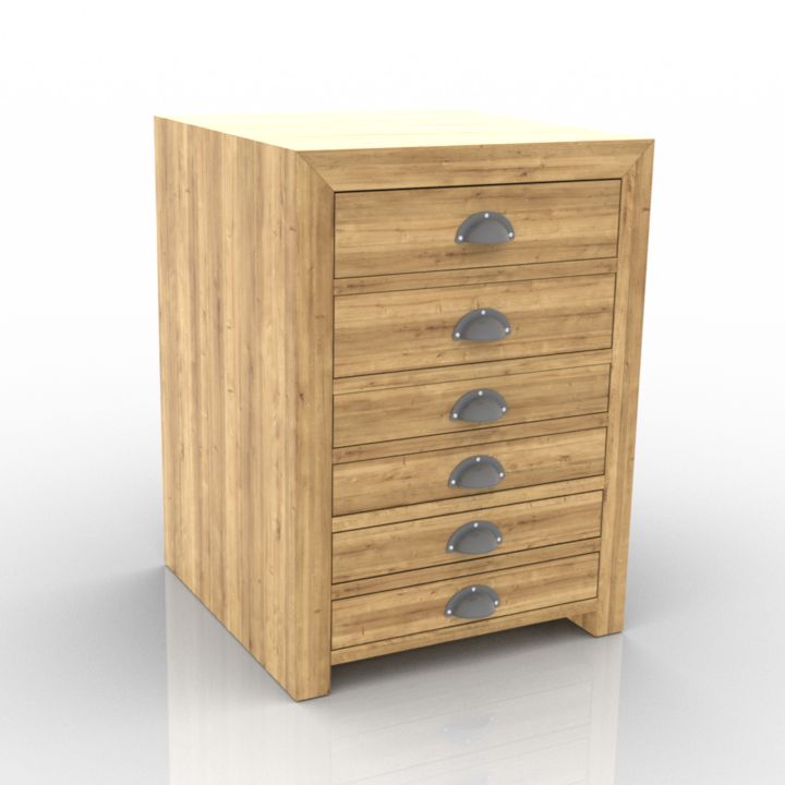 Vintage Side Drawer 3d model
