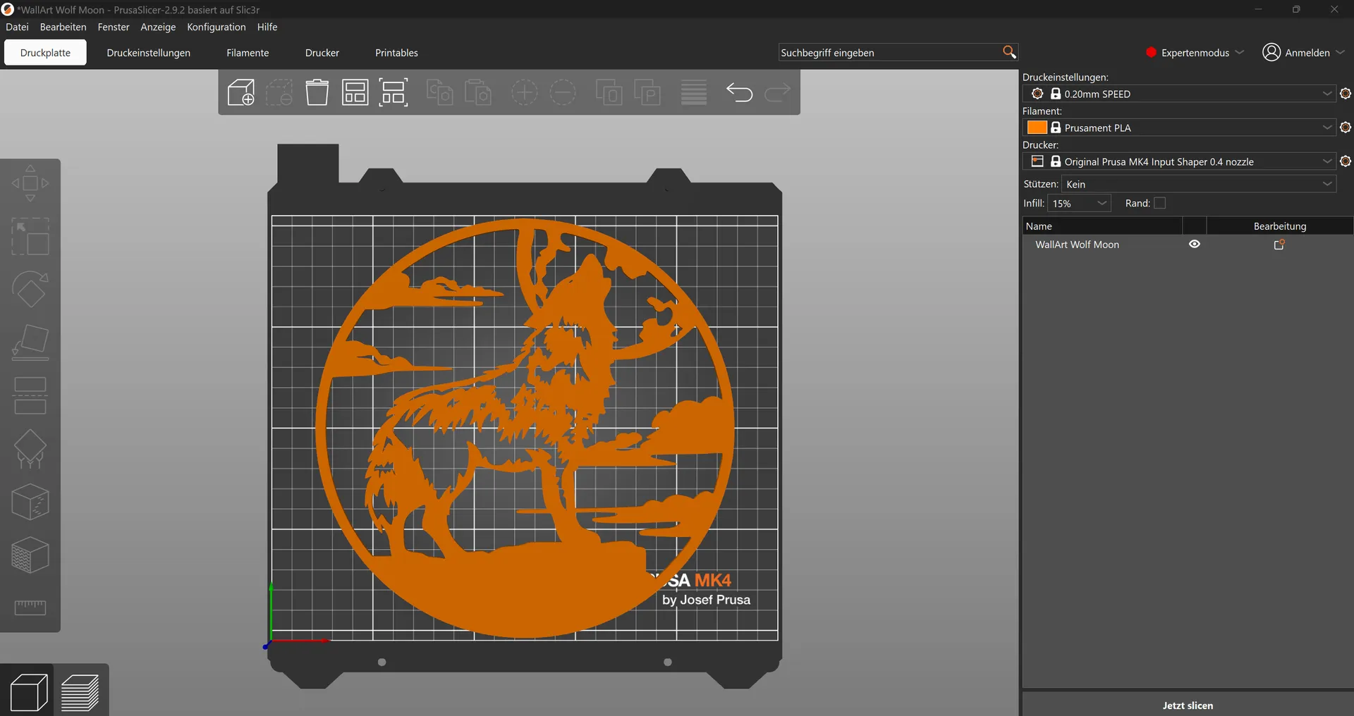 WallArt Wolf Moon2 3d model