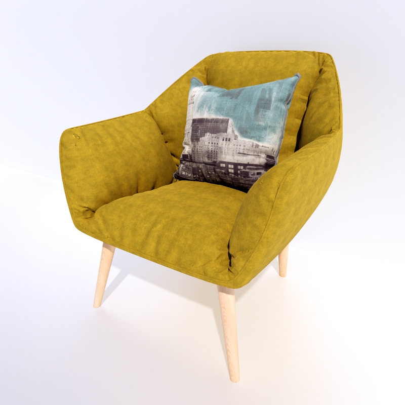 Yellow Armchair 3d model