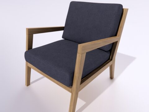 moma studio - basel oak chair 3d model