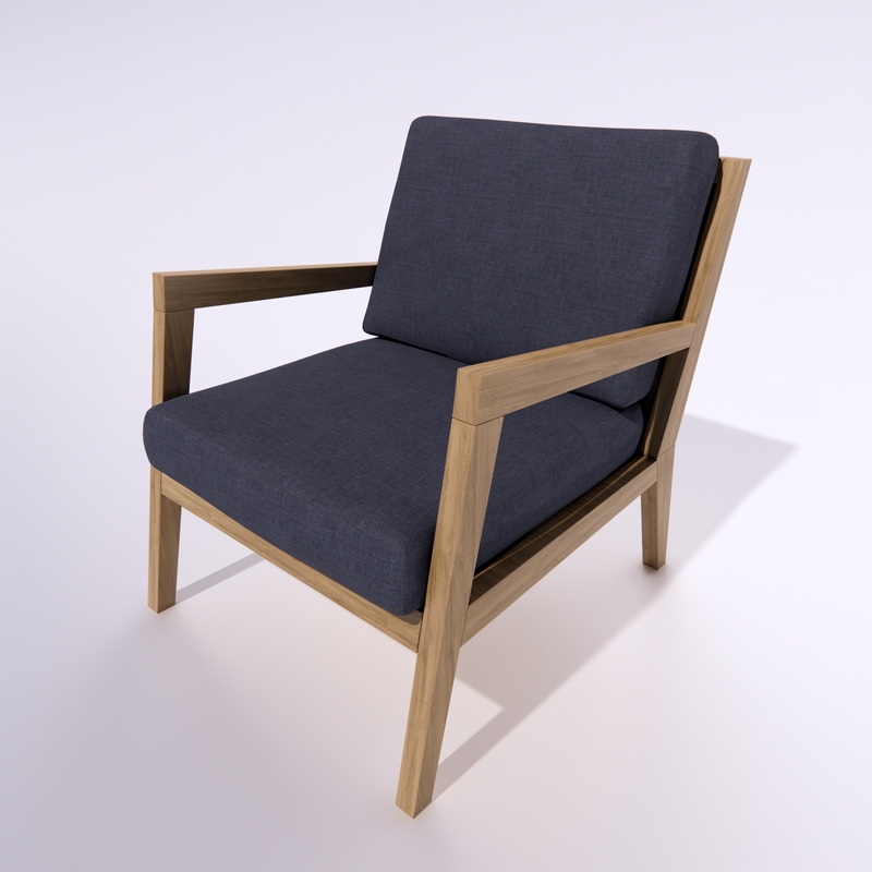 moma studio - basel oak chair 3d model
