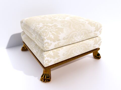 Cavello Footed Ottoman 3d model