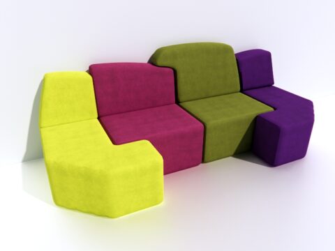 Childrens sofa HappyHome MECCANO 3d model