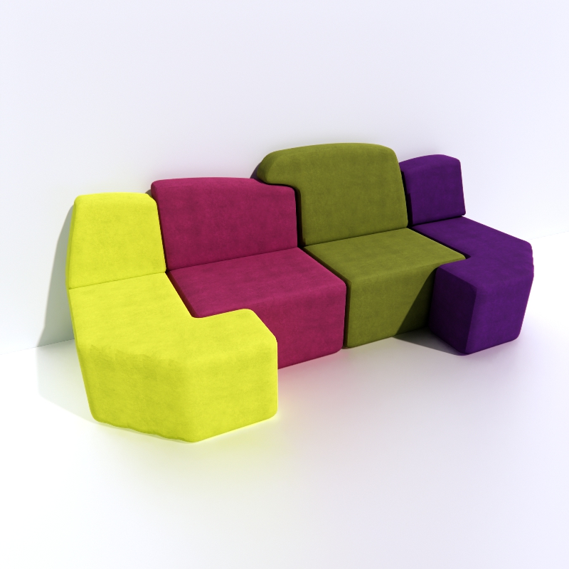 Childrens sofa HappyHome MECCANO 3d model