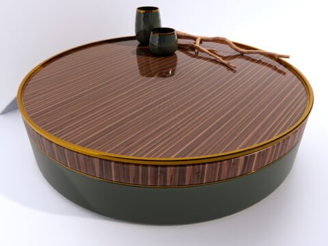 Coffee table and decor 3d model