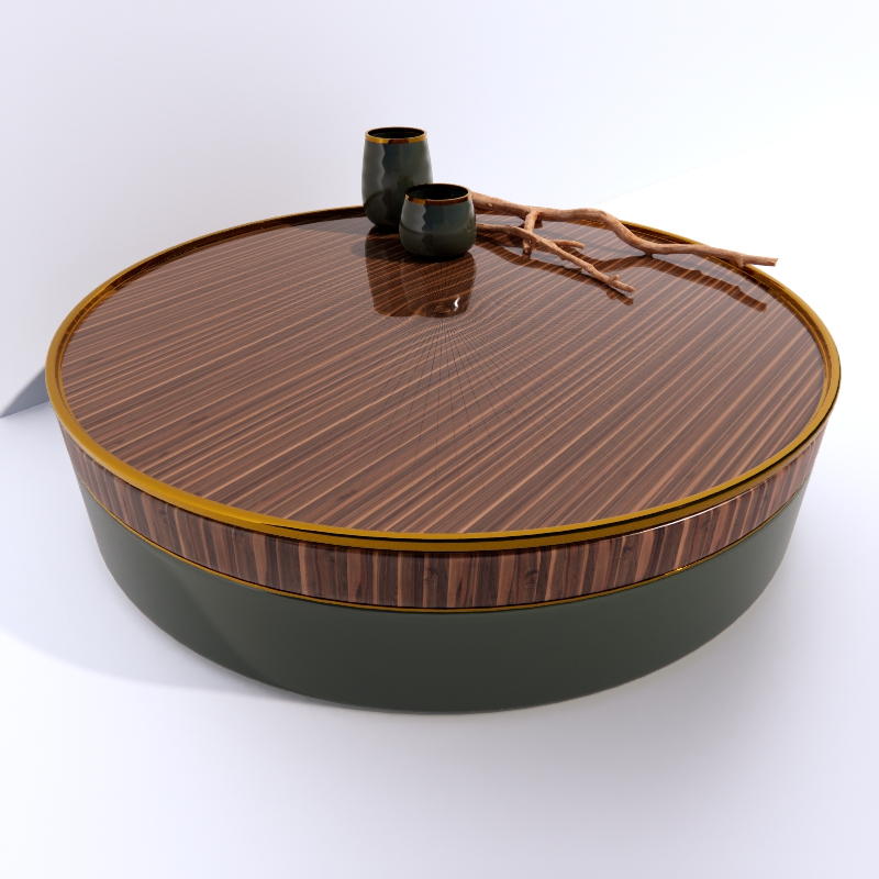 Coffee table and decor 3d model