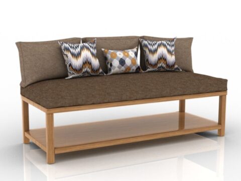 Sofa Bench Pillows 3d model