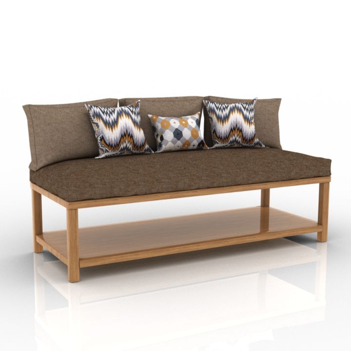 Sofa Bench Pillows 3d model