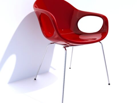 Ferrari Chair Red & Yellow 3d model