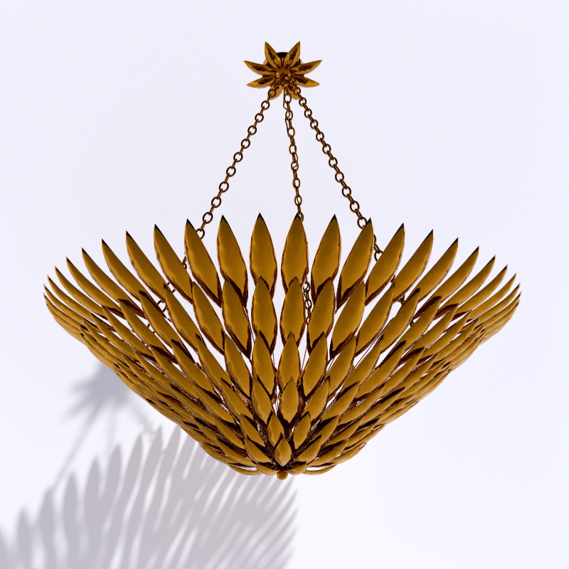 Broche 8 Lights Antique Gold Chandeler 3d model