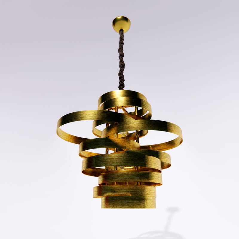 Chandelier Luster Golden ring35 3d model
