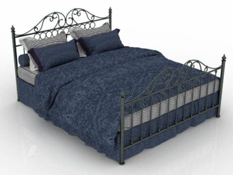 Classic Metal Bed 3d model