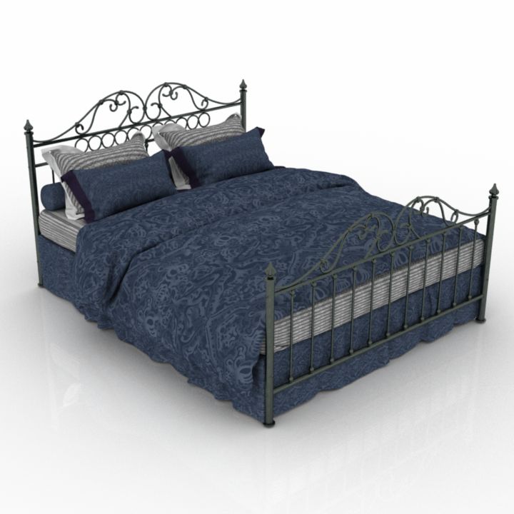 Classic Metal Bed 3d model