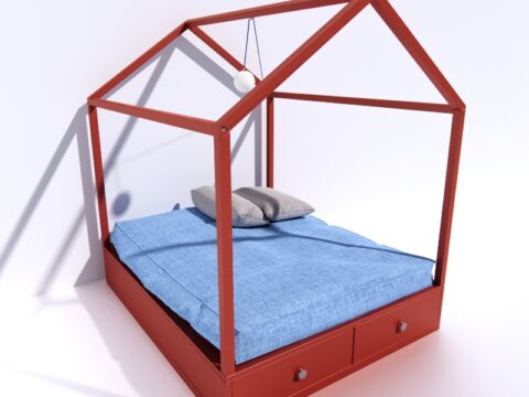 House Framed Bed 3d model