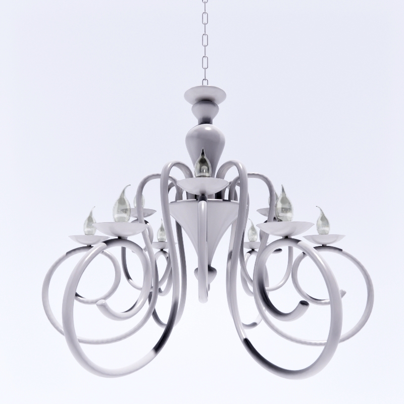 Idl Deco 461-6+3-White Chandelier 3d model