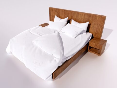 Modern White Bed 3d model