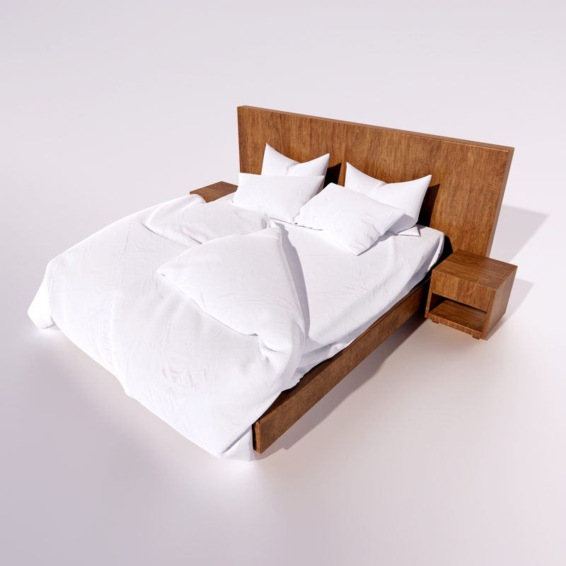 Modern White Bed 3d model