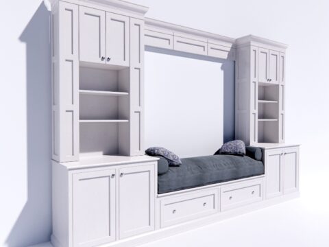 Wardrobe-Bed Set 3d model