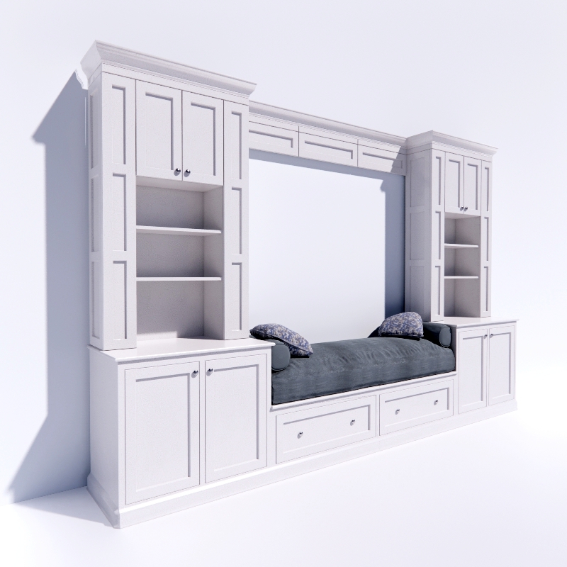 Wardrobe-Bed Set 3d model