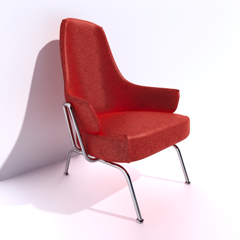 Armchair Red Hot 3d model