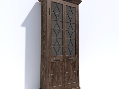 Cupboard Georgian Fretwork Double-Door Cabinet 3d model