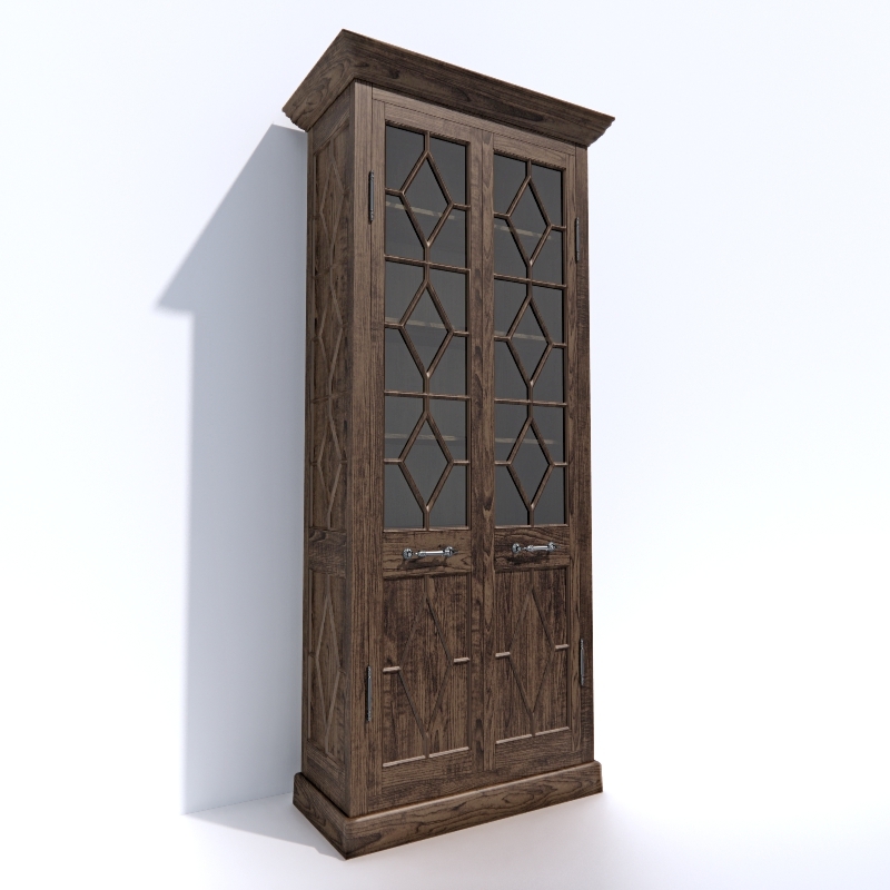 Cupboard Georgian Fretwork Double-Door Cabinet 3d model